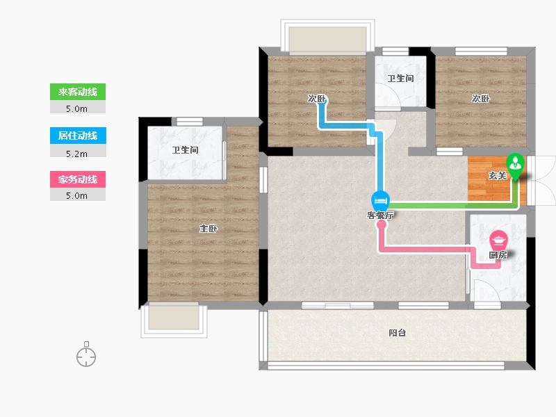 四川省-乐山市-江山和鸣·玺院-84.59-户型库-动静线