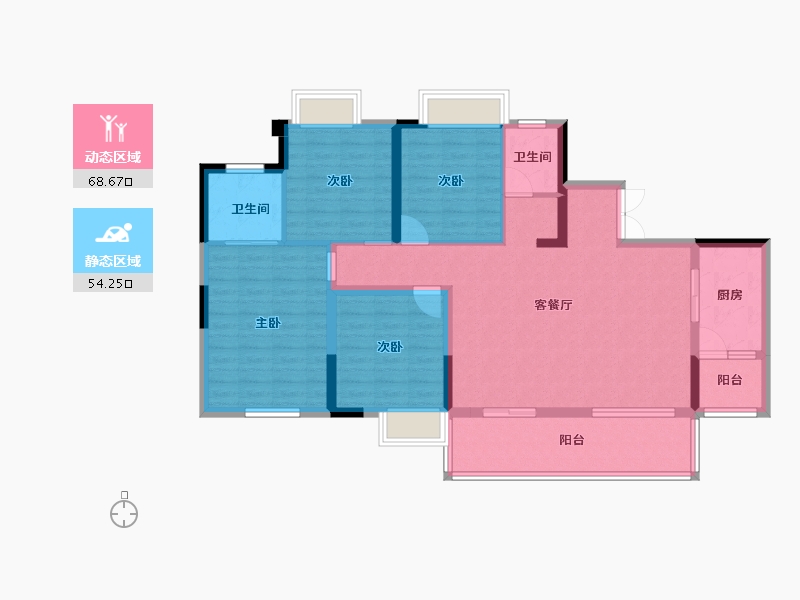 四川省-乐山市-江山和鸣·玺院-109.96-户型库-动静分区