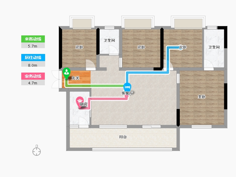 四川省-乐山市-江山和鸣·玺院-105.57-户型库-动静线