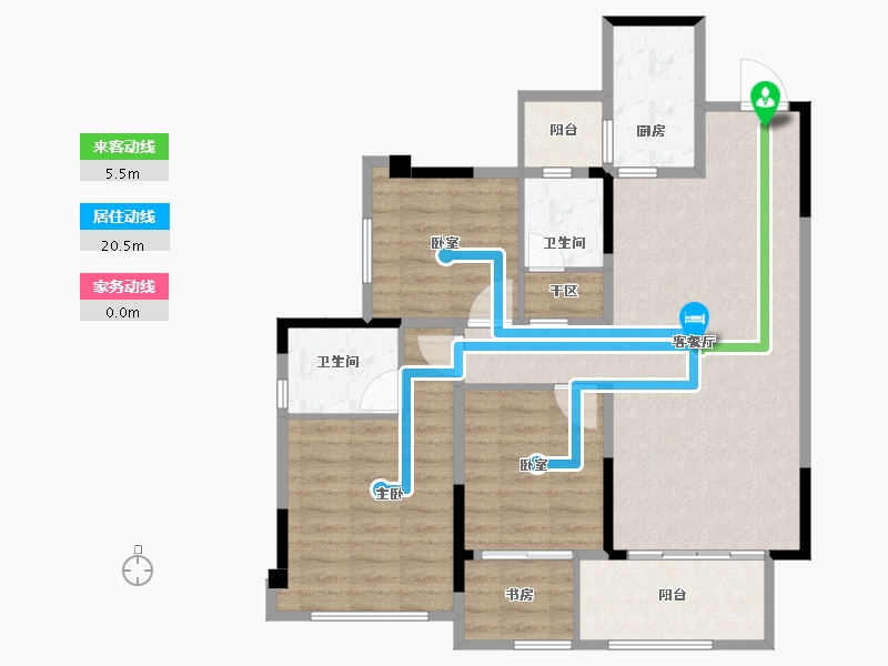 四川省-南充市-嘉和·天悦澜湾-85.10-户型库-动静线