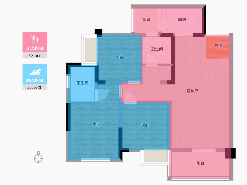 四川省-乐山市-江山和鸣·玺院-78.11-户型库-动静分区