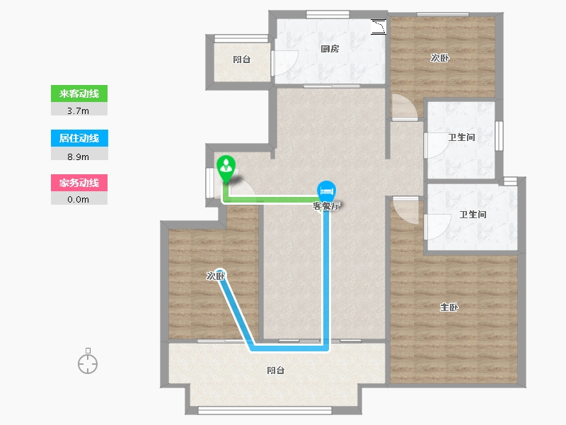 陕西省-西安市-中海太华府-101.10-户型库-动静线