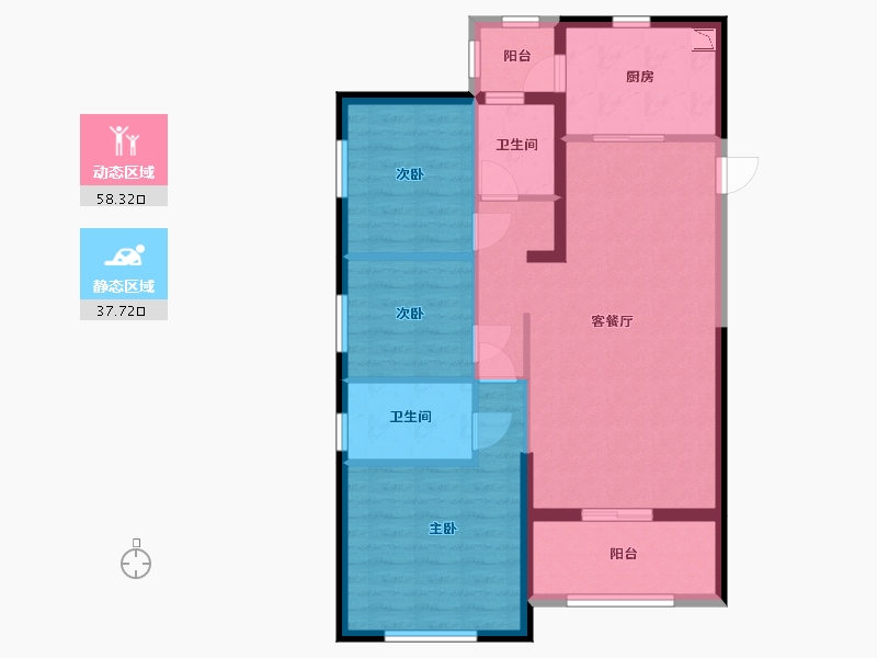 河北省-邯郸市-恒大悦府-85.98-户型库-动静分区