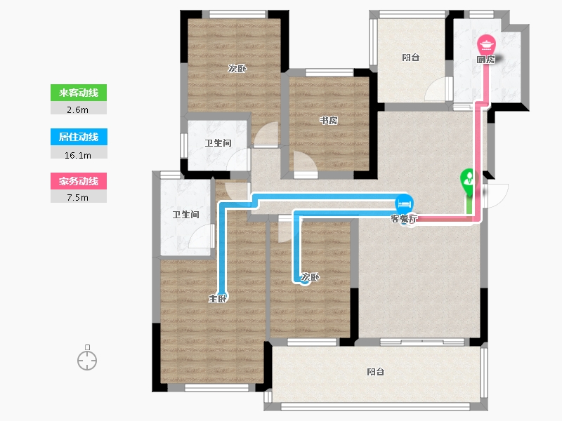 四川省-绵阳市-三台长虹天樾-113.59-户型库-动静线