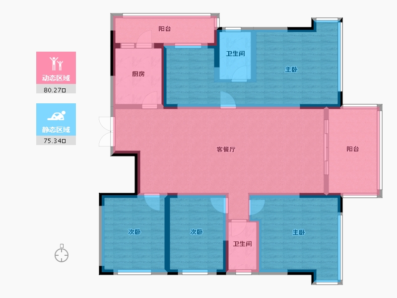 四川省-绵阳市-三台长虹天樾-139.03-户型库-动静分区