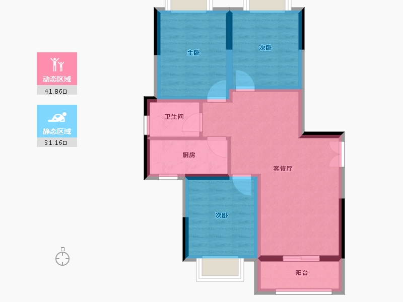 海南省-三亚市-万宁永桥尚城-64.48-户型库-动静分区