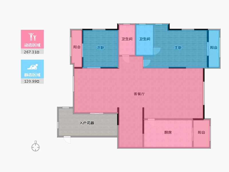 陕西省-西安市-泉上花间-400.00-户型库-动静分区