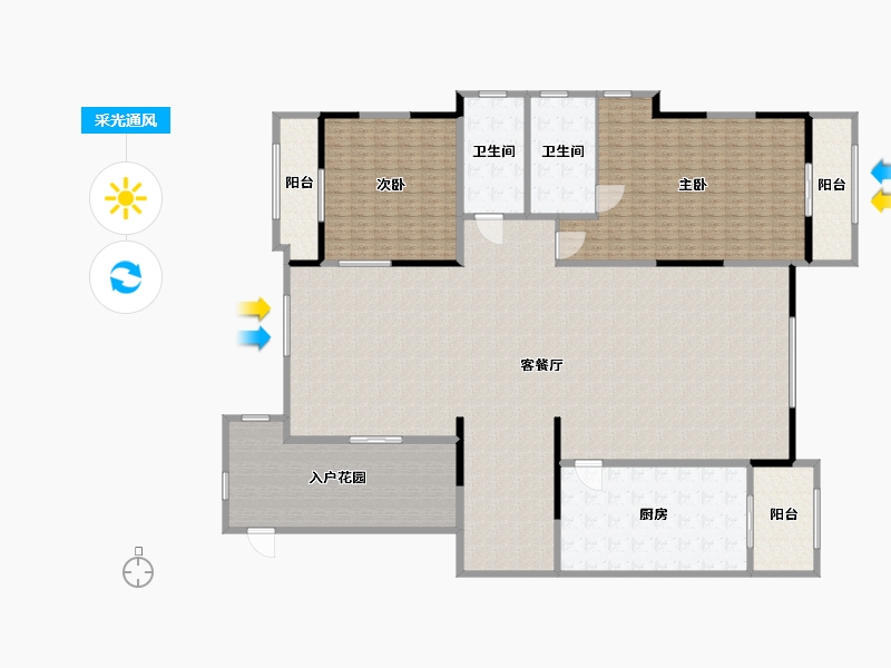 陕西省-西安市-泉上花间-400.00-户型库-采光通风