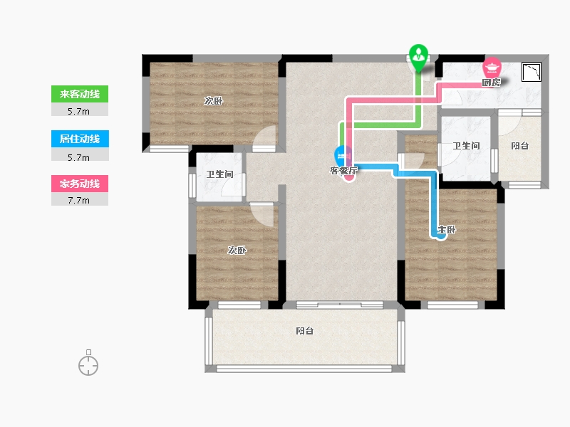 四川省-绵阳市-三台长虹天樾-96.56-户型库-动静线