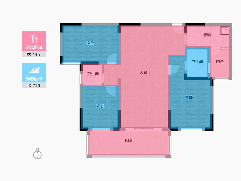 四川省-绵阳市-三台长虹天樾-96.56-户型库-动静分区