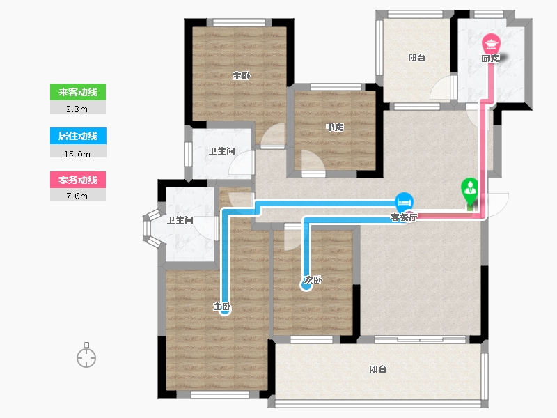 四川省-绵阳市-三台长虹天樾-111.62-户型库-动静线