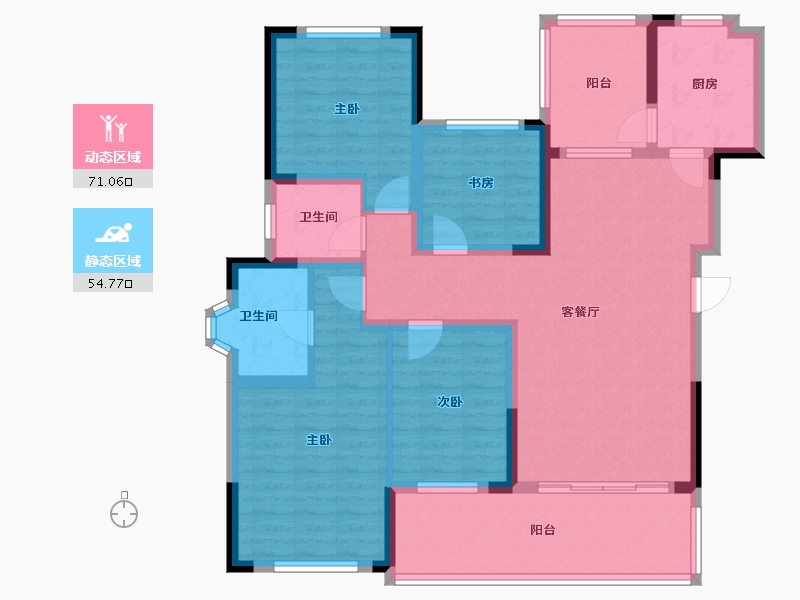 四川省-绵阳市-三台长虹天樾-111.62-户型库-动静分区