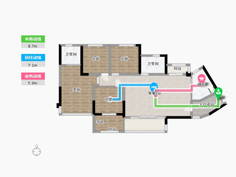 四川省-乐山市-嘉州壹号院-108.16-户型库-动静线