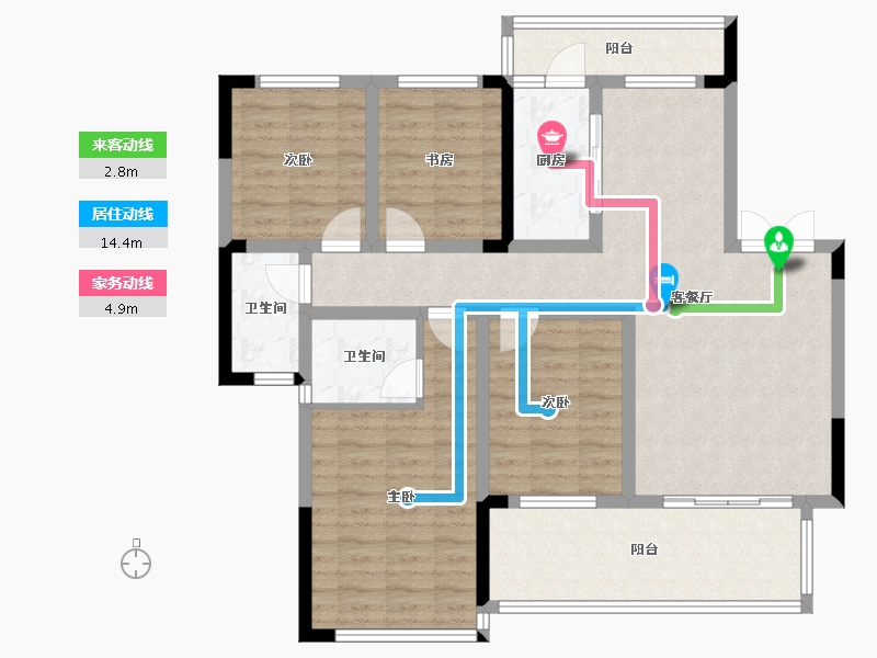 四川省-绵阳市-三台长虹天樾-108.41-户型库-动静线