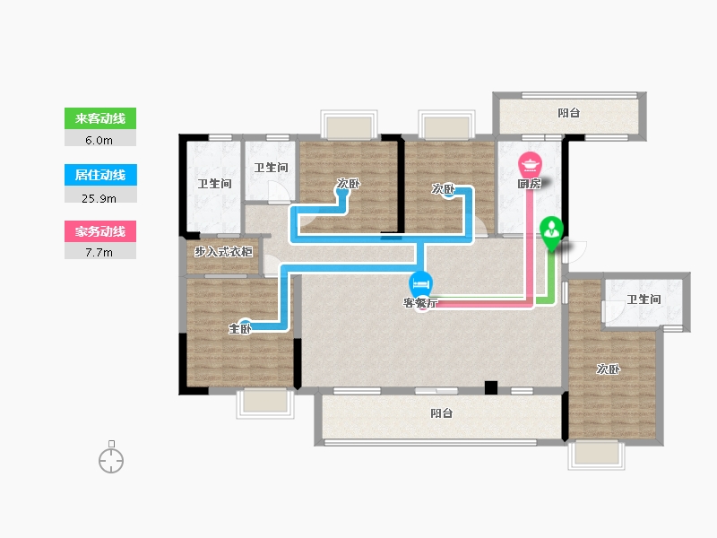 四川省-乐山市-嘉州壹号院-145.33-户型库-动静线