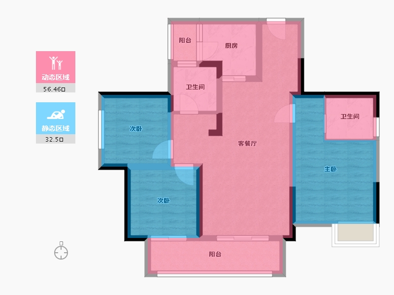 四川省-乐山市-茉莉庄园-78.10-户型库-动静分区