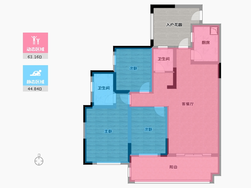 四川省-绵阳市-三台长虹天樾-105.54-户型库-动静分区