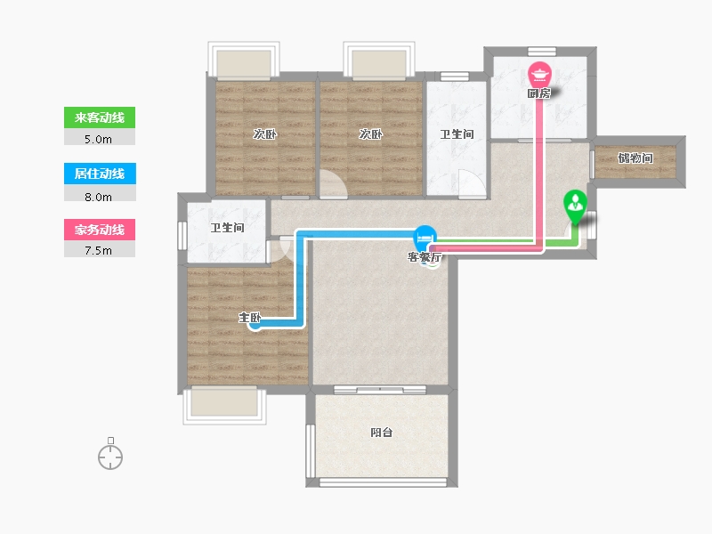 四川省-乐山市-天下沐川-89.90-户型库-动静线