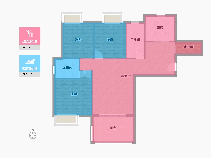 四川省-乐山市-天下沐川-89.90-户型库-动静分区