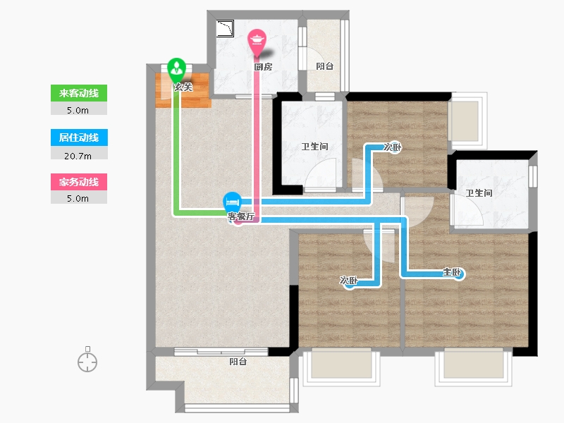 广东省-揭阳市-绿地国际空港城-76.00-户型库-动静线