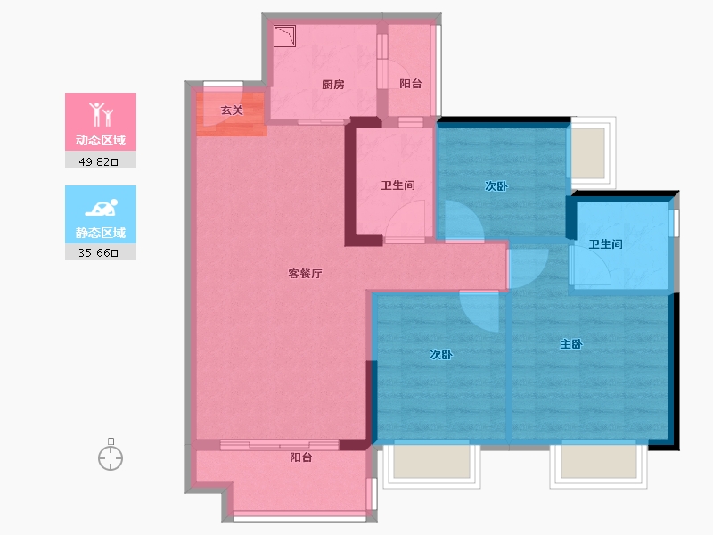 广东省-揭阳市-绿地国际空港城-76.00-户型库-动静分区