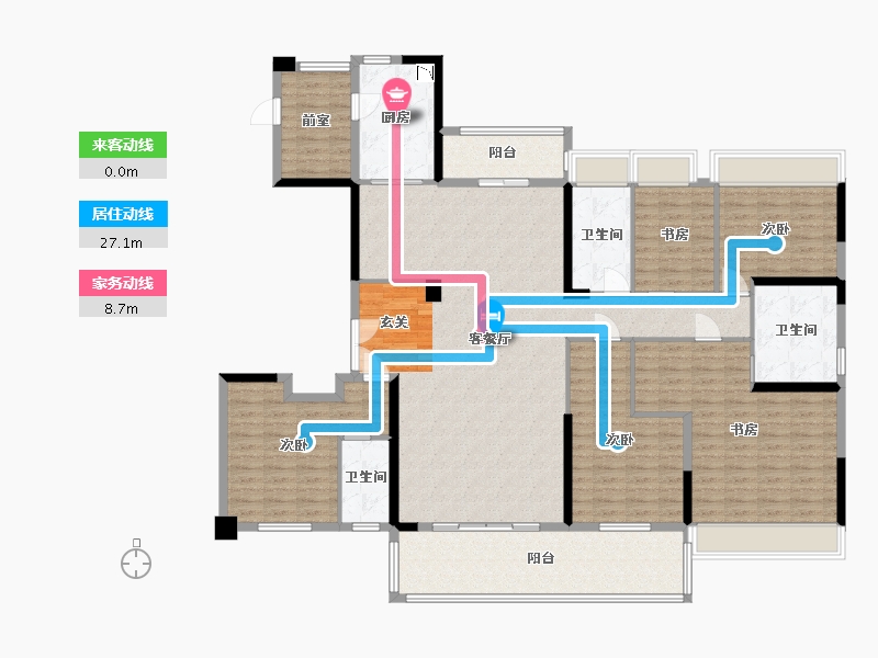 四川省-乐山市-碧桂园峨眉华府-181.17-户型库-动静线