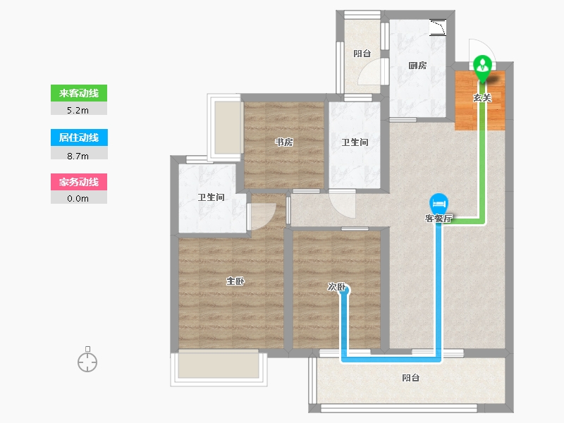 四川省-乐山市-美的珺御府-76.30-户型库-动静线