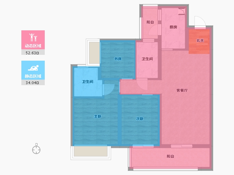 四川省-乐山市-美的珺御府-76.30-户型库-动静分区