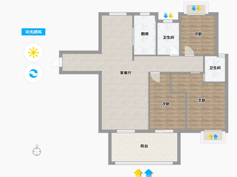 四川省-乐山市-天下沐川-104.89-户型库-采光通风