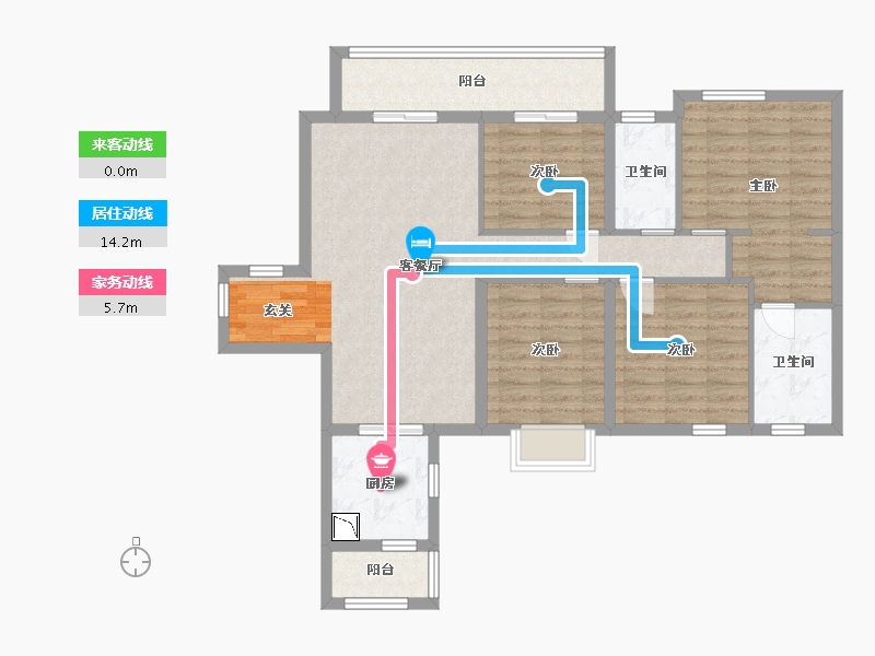 四川省-乐山市-美的珺御府-101.91-户型库-动静线