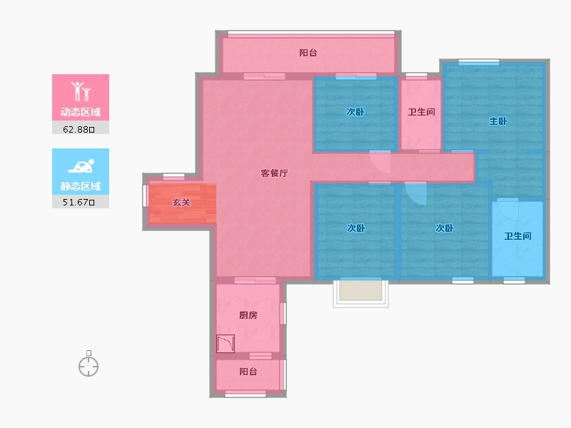 四川省-乐山市-美的珺御府-101.91-户型库-动静分区