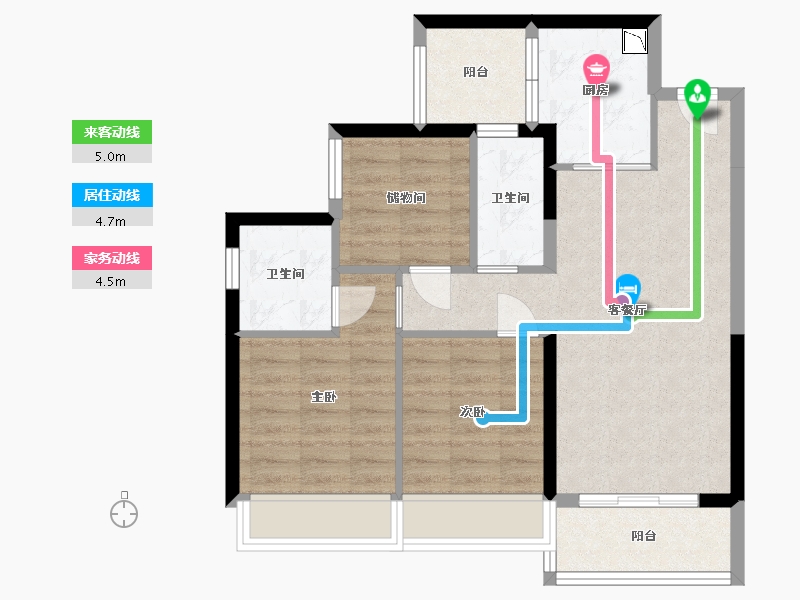 四川省-乐山市-碧桂园峨眉华府-72.31-户型库-动静线