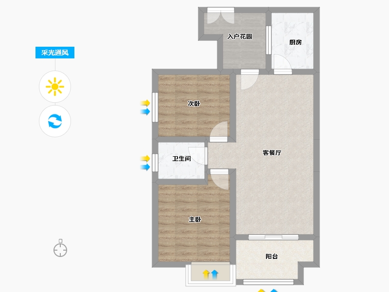 四川省-绵阳市-华西欧洲花园-66.32-户型库-采光通风