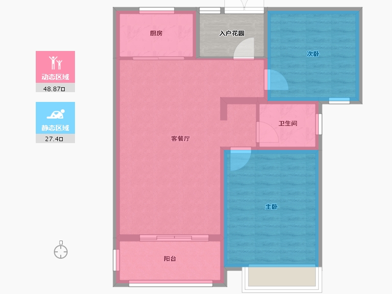 四川省-绵阳市-华汇御景豪庭-72.53-户型库-动静分区