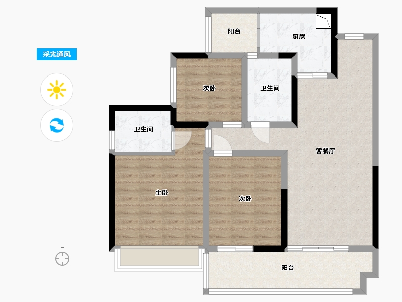 四川省-乐山市-润峨嵋-95.31-户型库-采光通风