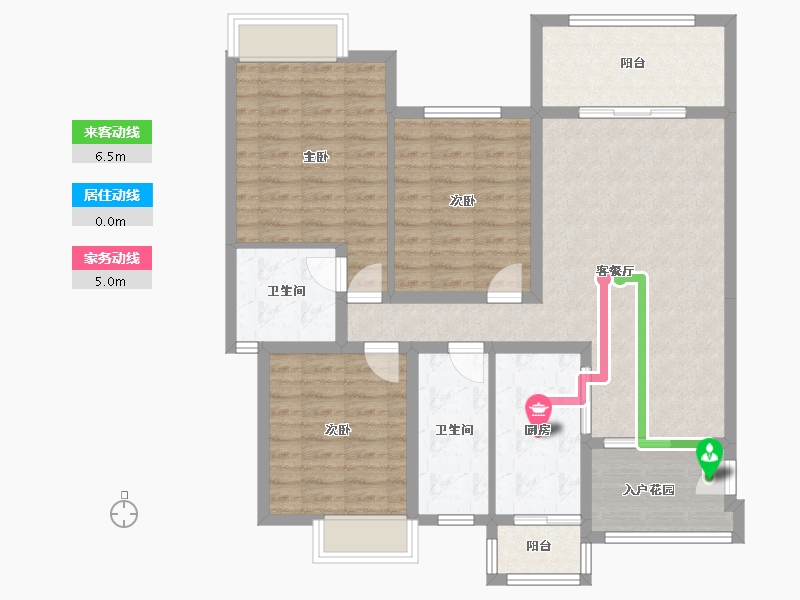 四川省-绵阳市-华西欧洲花园-105.67-户型库-动静线