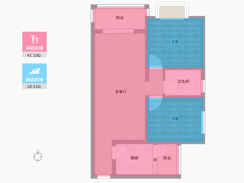 四川省-绵阳市-金科岚院-53.90-户型库-动静分区