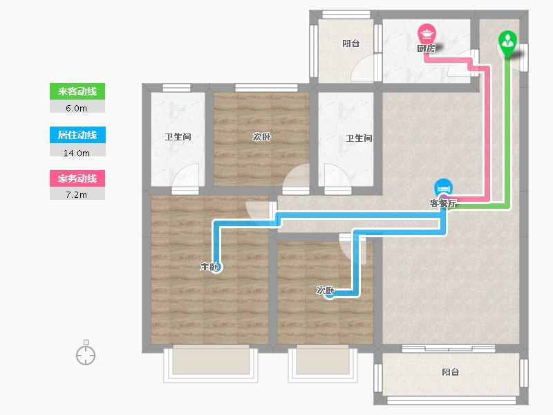 四川省-绵阳市-金科岚院-88.09-户型库-动静线