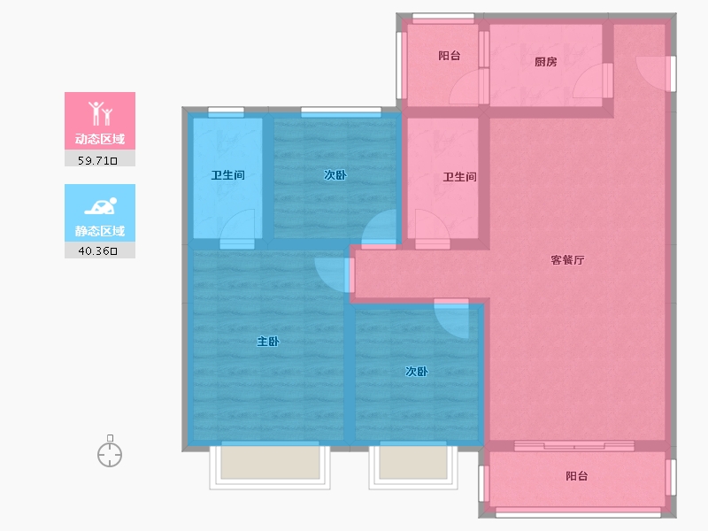 四川省-绵阳市-金科岚院-88.09-户型库-动静分区