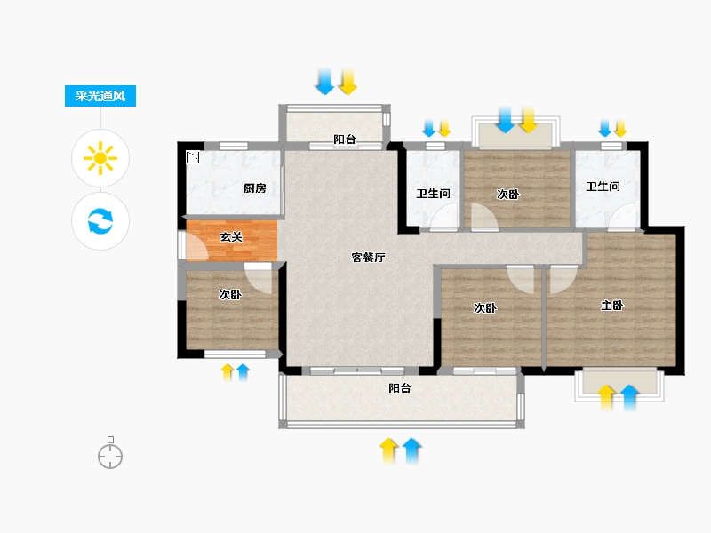 广东省-揭阳市-绿地国际空港城-112.09-户型库-采光通风