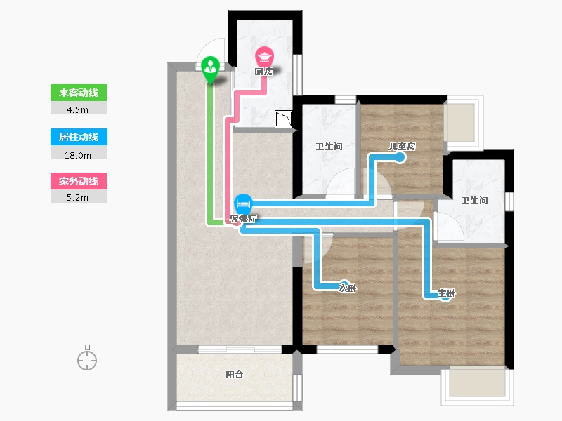 广东省-揭阳市-华润置地榕江悦府-63.90-户型库-动静线