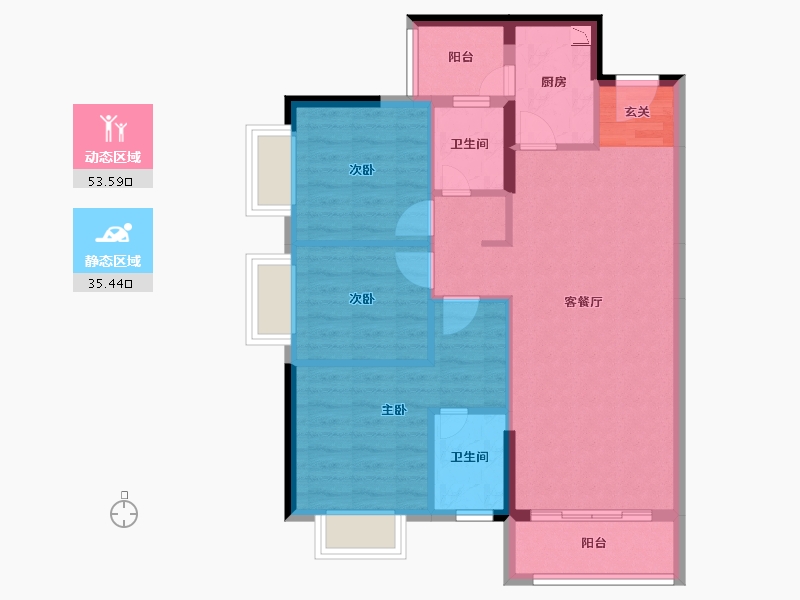 广东省-揭阳市-阳光城丽景湾-79.84-户型库-动静分区