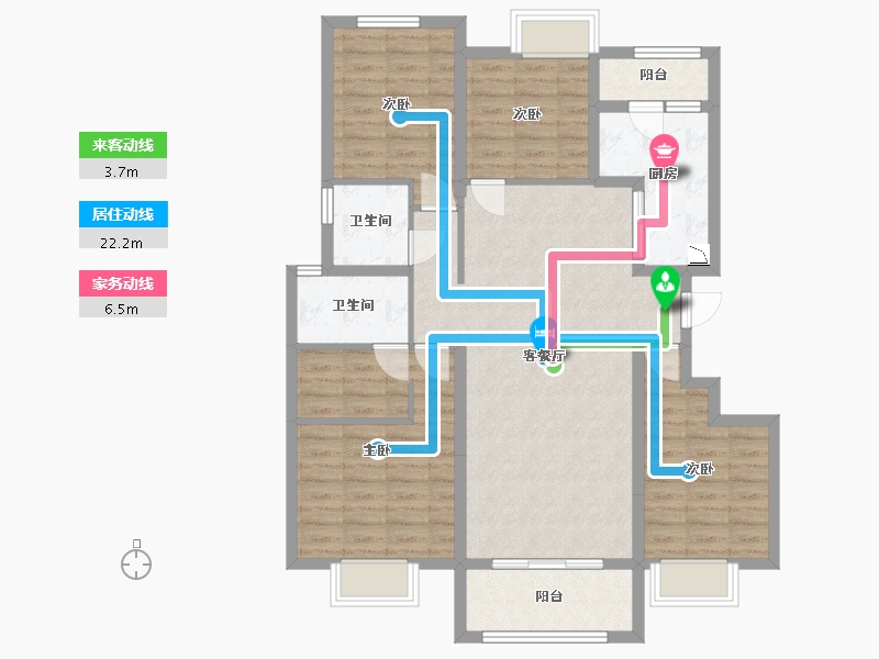 四川省-乐山市-新城·金樾天玺-103.61-户型库-动静线