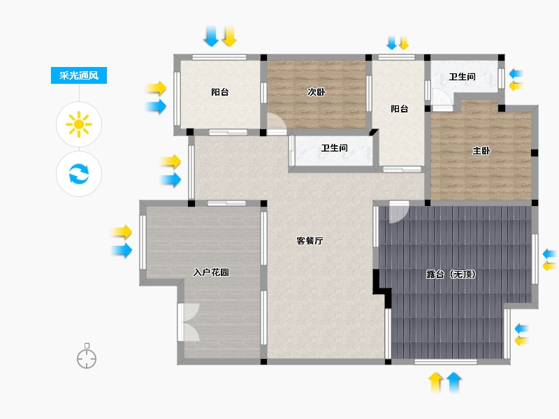 海南省-三亚市-石梅半岛-147.65-户型库-采光通风