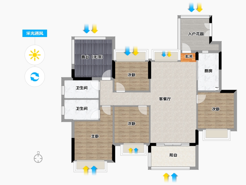 广东省-揭阳市-星河明珠湾四期-122.87-户型库-采光通风