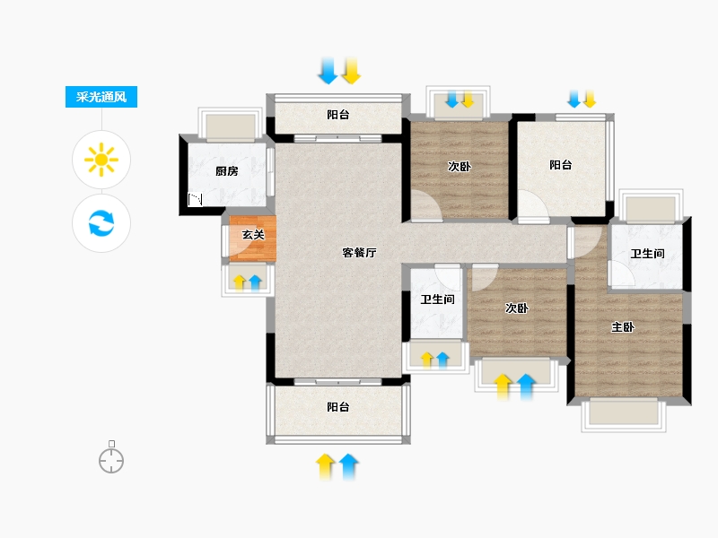 广东省-揭阳市-星河明珠湾四期-102.14-户型库-采光通风