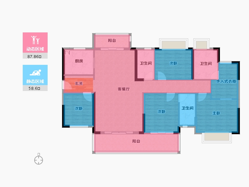 广东省-揭阳市-绿地国际空港城-132.00-户型库-动静分区