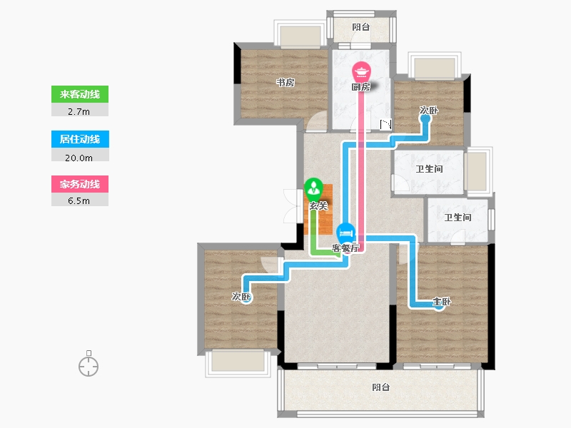 广东省-揭阳市-中南.春风南岸-105.08-户型库-动静线