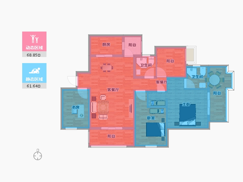 四川省-绵阳市-未名湖畔-116.72-户型库-动静分区