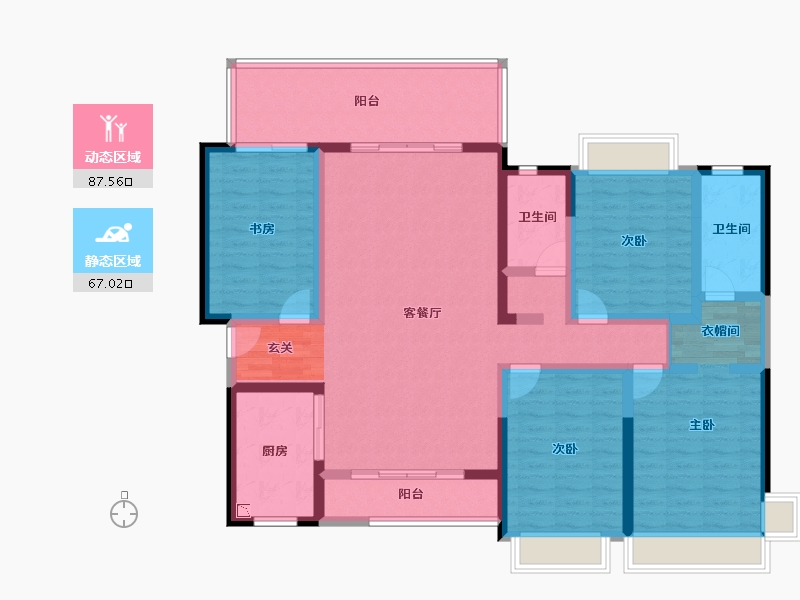 广东省-揭阳市-嘉润新城-137.97-户型库-动静分区